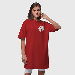 Футболка женская-платье ЧЁРНЫЙ КЛЕВЕР НА СПИНЕ, цвет: красный — фото 2
