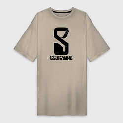 Футболка женская-платье Scorpions logo, цвет: миндальный