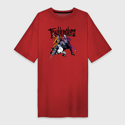 Женская футболка-платье Troublemakers - Джокер и Харви с Пингвином