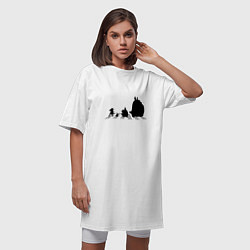 Футболка женская-платье Totoro Beatles, цвет: белый — фото 2