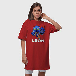 Футболка женская-платье Brawl Stars LEON, цвет: красный — фото 2