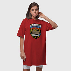 Футболка женская-платье Диванные Войска, цвет: красный — фото 2