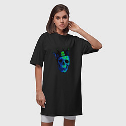 Футболка женская-платье Skeleton King, цвет: черный — фото 2
