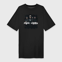 Футболка женская-платье Papa roach, цвет: черный