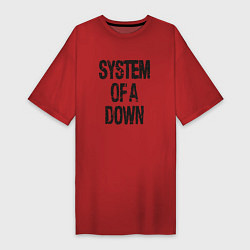 Футболка женская-платье System of a down, цвет: красный