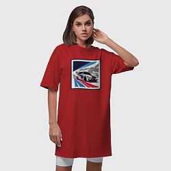 Футболка женская-платье Bmw m4, цвет: красный — фото 2