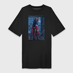 Футболка женская-платье Supergirl, цвет: черный