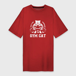 Футболка женская-платье GYM Cat, цвет: красный