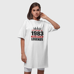 Футболка женская-платье 1983 - рождение легенды, цвет: белый — фото 2