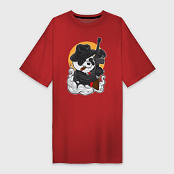 Футболка женская-платье Panda Gangster, цвет: красный