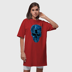 Футболка женская-платье Skull - illusion, цвет: красный — фото 2