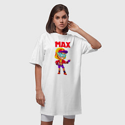 Футболка женская-платье БРАВЛ СТАРС МАКС MAX, цвет: белый — фото 2