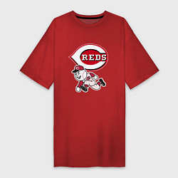 Футболка женская-платье Cincinnati reds - baseball team - talisman, цвет: красный