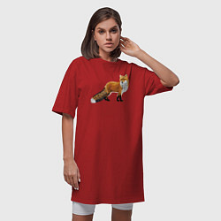 Футболка женская-платье Рыжая лиса, цвет: красный — фото 2
