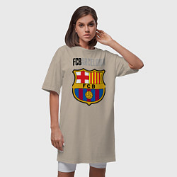 Футболка женская-платье Barcelona FC, цвет: миндальный — фото 2