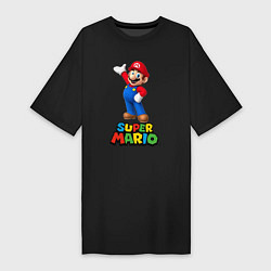 Футболка женская-платье Super Mario, цвет: черный