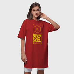 Футболка женская-платье ACR X9 Cyberpunk 2077, цвет: красный — фото 2