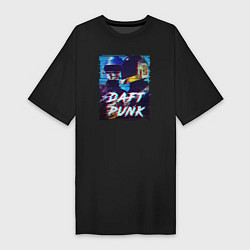 Футболка женская-платье Daft Punk, цвет: черный