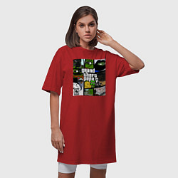 Футболка женская-платье Grand Theft Pepe, цвет: красный — фото 2