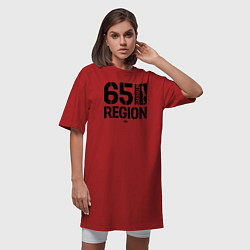 Футболка женская-платье Регион 65 Сахалин, цвет: красный — фото 2