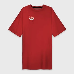 Футболка женская-платье Zoidberg карман, цвет: красный