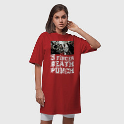 Футболка женская-платье Five Finger Death Punch, цвет: красный — фото 2