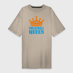 Футболка женская-платье Королева Волейбола, цвет: миндальный