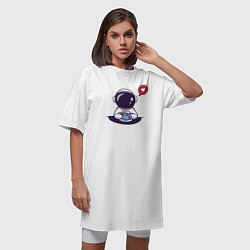 Футболка женская-платье Астронавт с кружкой, цвет: белый — фото 2