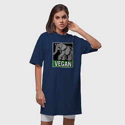 Футболка женская-платье Vegan elephant, цвет: тёмно-синий — фото 2