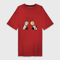 Женская футболка-платье Санджи И Зорро на страже