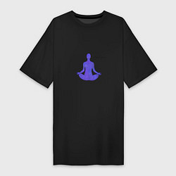 Футболка женская-платье Космическая медитация, цвет: черный