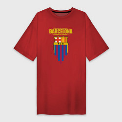 Футболка женская-платье Барселона Испания, цвет: красный
