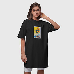Футболка женская-платье Шут I Карта Таро Уэйта, цвет: черный — фото 2
