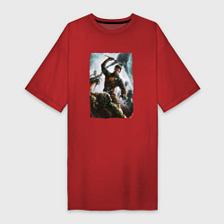 Женская футболка-платье Doomguy VS Freeman