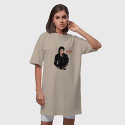 Футболка женская-платье BAD Майкл Джексон, цвет: миндальный — фото 2