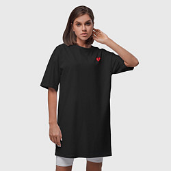 Футболка женская-платье Разбитое сердечко, цвет: черный — фото 2