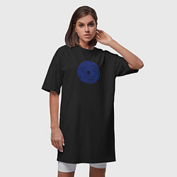 Футболка женская-платье Лазерный лабиринт, цвет: черный — фото 2