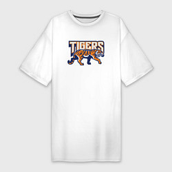 Футболка женская-платье Tigers, цвет: белый