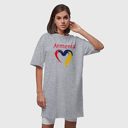 Футболка женская-платье Armenia Heart, цвет: меланж — фото 2