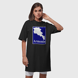 Футболка женская-платье Армения Armenia, цвет: черный — фото 2