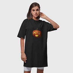 Футболка женская-платье Стимпанк-тыква на хэллоуин, цвет: черный — фото 2