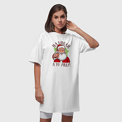 Футболка женская-платье Совет От Деда Мороза, цвет: белый — фото 2