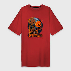 Футболка женская-платье Halloween Scarecrow, цвет: красный
