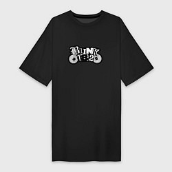 Футболка женская-платье Blink 182 лого, цвет: черный