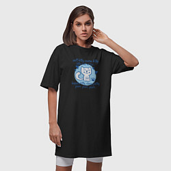 Футболка женская-платье Котенок 01, цвет: черный — фото 2