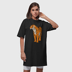 Футболка женская-платье Гордый независимый тигр, цвет: черный — фото 2