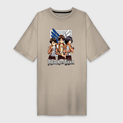 Женская футболка-платье Атака Титанов Attack on Titan