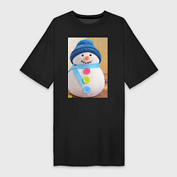 Женская футболка-платье Счастливый снеговичок