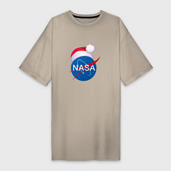 Футболка женская-платье NASA NEW YEAR 2022, цвет: миндальный