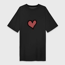 Женская футболка-платье Граффити Сердце
